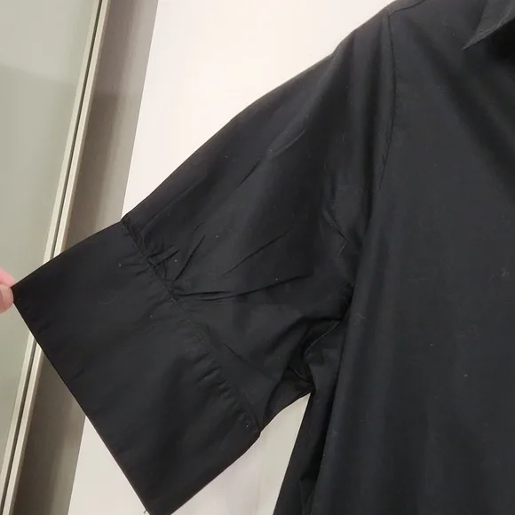 Old Navy black cotton shirt dress in great condition! Classic. Size Medium - Picture 2 of 10